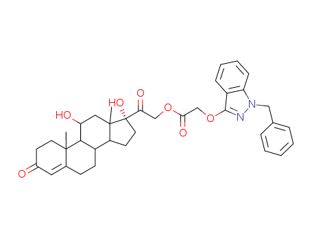 Pregn-4-ene-3,20-dione,11,17-dihydroxy-21-[[2-[[1-(phenylmethyl)-1H-indazol-3-yl]oxy]acetyl]oxy]-, (11b)-