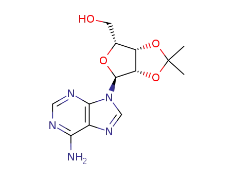 Molecular Structure of 7690-93-9 ([2-(6-aminopurin-9-yl)-7,7-dimethyl-3,6,8-trioxabicyclo[3.3.0]oct-4-yl]methanol)