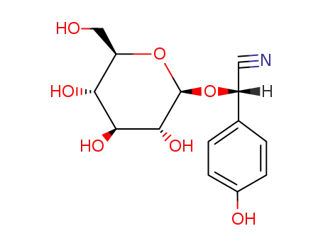 Benzeneacetonitrile, alpha-(beta-D-glucopyranosyloxy)-4-hydroxy-, (alphaS)-