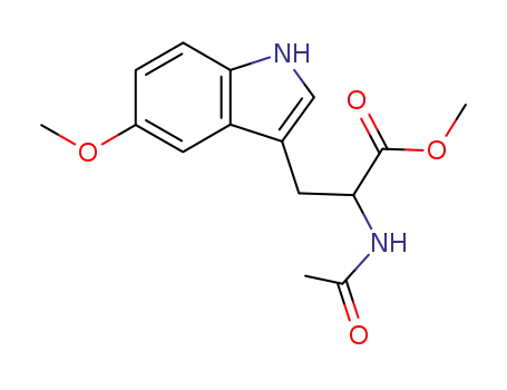 Molecular Structure of 93272-00-5 (L-Tryptophan, N-acetyl-5-methoxy-, methyl ester)