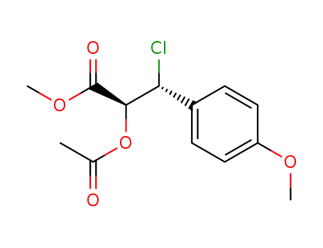 Molecular Structure of 123742-82-5 ((2S,3R)-2-Acetoxy-3-chloro-3-(4-methoxy-phenyl)-propionic acid methyl ester)
