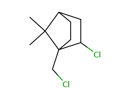Molecular Structure of 90943-77-4 (Bicyclo[2.2.1]heptane, 2-chloro-1-(chloromethyl)-7,7-dimethyl-)