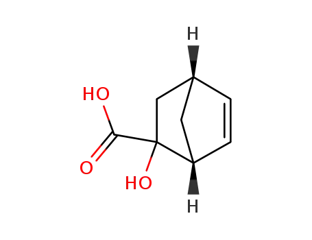Molecular Structure of 153923-34-3 (Bicyclo[2.2.1]hept-5-ene-2-carboxylic acid, 2-hydroxy-, (1R-endo)- (9CI))