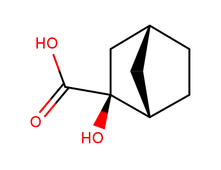 Molecular Structure of 158568-27-5 (Bicyclo[2.2.1]heptane-2-carboxylic acid, 2-hydroxy-, (1S-exo)- (9CI))