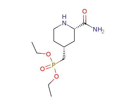 Phosphonic acid, [[2-(aminocarbonyl)-4-piperidinyl]methyl]-, diethyl
ester, cis-