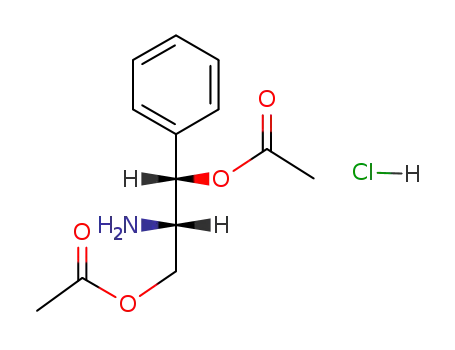 Molecular Structure of 100610-56-8 ((1<i>RS</i>,2<i>RS</i>)-1,3-diacetoxy-2-amino-1-phenyl-propane; hydrochloride)