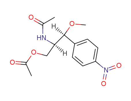 Molecular Structure of 106596-16-1 ((1<i>RS</i>,2<i>SR</i>)-3-acetoxy-2-acetylamino-1-methoxy-1-(4-nitro-phenyl)-propane)