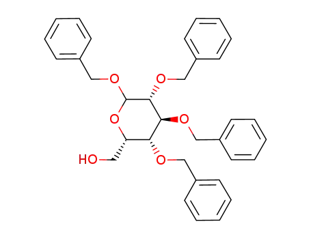 Molecular Structure of 221015-77-6 (((2S,3R,4S,5R)-3,4,5,6-Tetrakis-benzyloxy-tetrahydro-pyran-2-yl)-methanol)