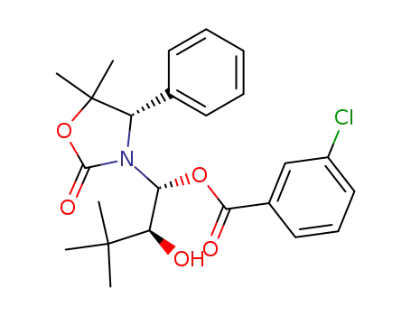 Molecular Structure of 636580-99-9 ((4S,1'R,2'S)-N<sup>(3)</sup>-(1'-m-chlorobenzoyl-2'-hydroxy-3',3'-dimethyl-but-1'-yl)-4-phenyl-5,5-dimethyloxazolidin-2-one)