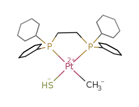 Molecular Structure of 220214-03-9 (cis-sulfhydrylmethyl[bis(dicyclohexylphosphino)ethane]platinum(II))