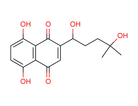 Molecular Structure of 88818-34-2 (1,4-Naphthalenedione, 2-(1,4-dihydroxy-4-methylpentyl)-5,8-dihydroxy-)
