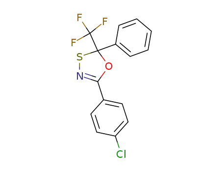 Molecular Structure of 73501-06-1 (5-(p-chlorophenyl)-2-phenyl-2-trifluoromethyl-1,3,4-oxathiazole)