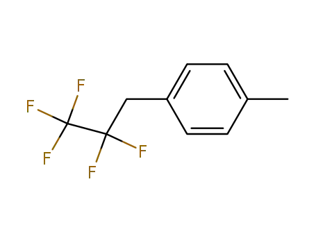 Molecular Structure of 81665-00-1 (1-Methyl-4-(2,2,3,3,3-pentafluoro-propyl)-benzene)