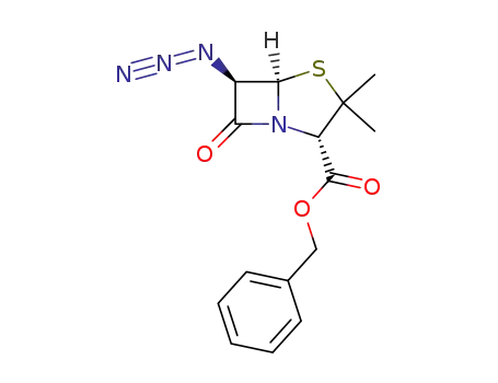 Molecular Structure of 129096-81-7 ((2S,5R,6R)-Benzyl 6-Azido-3,3-dimethyl-7-oxo-4-thia-1-azabicyclo<3.2.0>heptane-2-carboxylate)
