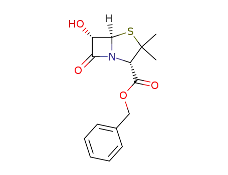 Molecular Structure of 51056-25-8 ((2S,5R,6S)-Benzyl 6-Hydroxy-3,3-dimethyl-7-oxo-4-thia-1-azabicyclo<3.2.0>heptane-2-carboxylate)