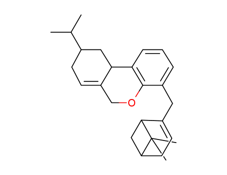 Molecular Structure of 1344744-38-2 (4-(6,6-dimethylbicyclo[3.1.1]hept-2-en-2-ylmethyl)-9-isopropyl-8,9,10,10a-tetrahydro-6H-benzo[c]chromene)