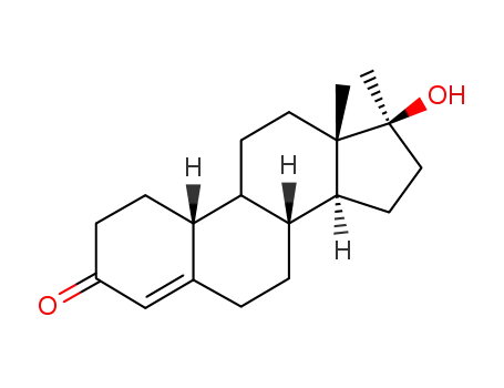 Molecular Structure of 10582-09-9 (17α-Hydroxy-17-methylestr-4-en-3-one)
