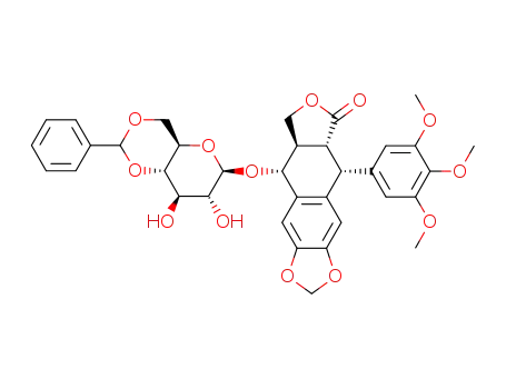 Molecular Structure of 3268-19-7 (Furo[3',4':6,7]naphtho[2,3-d]-1,3-dioxol-6(5aH)-one, 5,8,8a,9-tetrahydro-9-[[4,6-O-(phenylmethylene)-beta-d-glucopyranosyl]oxy]-5-(3,4,5-trimethoxyphenyl)-, [5R-(5alpha,5abeta,8aalpha,9alpha)]-)