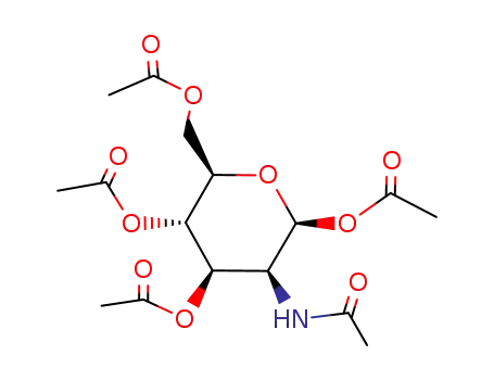 Molecular Structure of 6730-10-5 (1,3,4,6-Tetra-O-acetyl-2-(acetylamino)-2-deoxyhexopyranose)