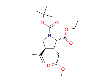 Molecular Structure of 88171-43-1 (N-t-butoxycarbonyl-3α-methoxycarbonylmethyl-4β-isopropenyl-α-proline-ethyl-ester)