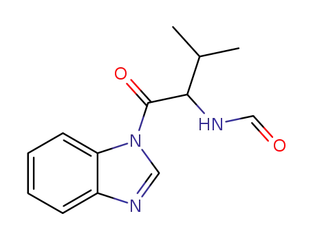 Molecular Structure of 93033-04-6 (1H-Benzimidazole, 1-[2-(formylamino)-3-methyl-1-oxobutyl]-)