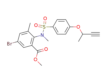 5-bromo-3-methyl-2-{methyl-[4-(1-methyl-prop-2-ynyloxy)-benzenesulfonyl]-amino}-benzoic acid methyl ester