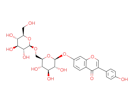Molecular Structure of 1079288-25-7 (daidzein 7-O-[6-O-(β-D-glucopyranosyl)]-β-D-glucopyranoside)
