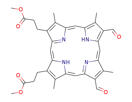 Molecular Structure of 15341-25-0 (3,8-diformyldeuteroporphyrin IX dimethyl ester)