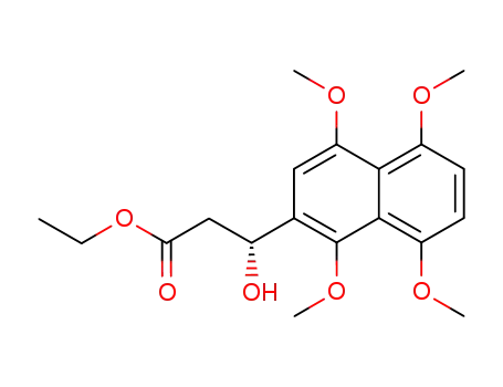 Molecular Structure of 135523-23-8 (Ethyl (R)-3-Hydroxy-3-(1,4,5,8-tetramethoxy-2-naphthyl)propanoate)