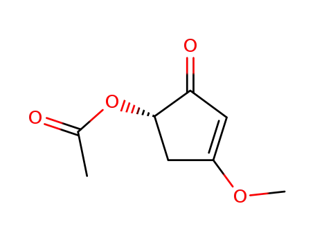 Molecular Structure of 462094-13-9 ((S)-5-acetoxy-3-methoxycyclopent-2-en-1-one)