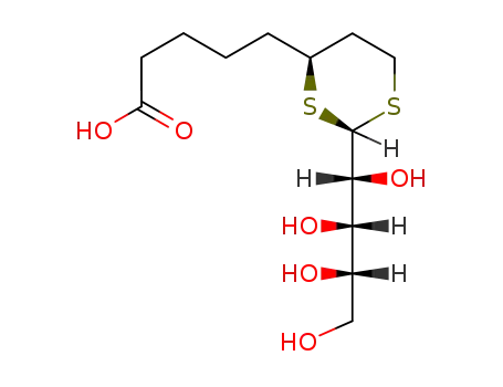 Molecular Structure of 71399-42-3 (trans-2-(D-Arabino-1',2',3',4'-tetrahydroxybutyl)-1,3-dithianyl-4-valeric acid)