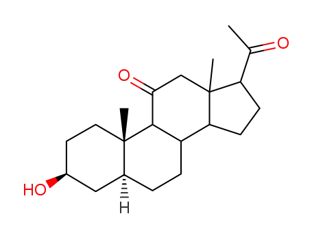 Molecular Structure of 600-59-9 (3-beta-hydroxy-5-alpha-pregnane-11,20-dione)