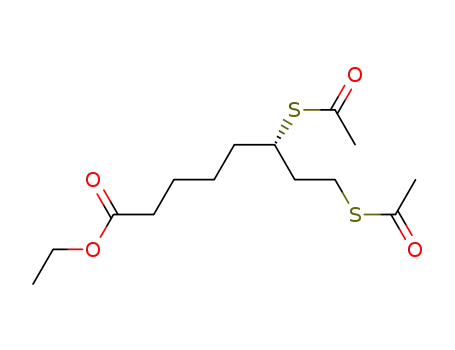Molecular Structure of 220931-65-7 ((S)-6,8-Bis-acetylsulfanyl-octanoic acid ethyl ester)