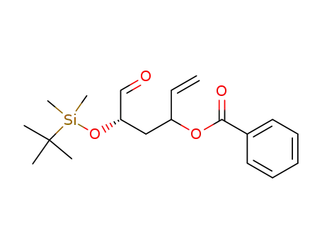 Molecular Structure of 866007-66-1 (benzoic acid 1-[2-(<i>tert</i>-butyl-dimethyl-silanyloxy)-3-oxo-propyl]-allyl ester)