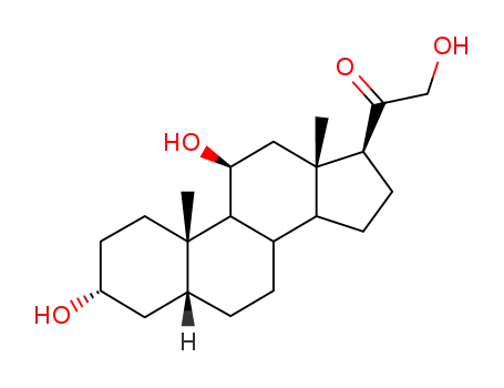 Molecular Structure of 27857-26-7 (3B,11B,21-Trihydroxy-5B-pregnan-20-one)