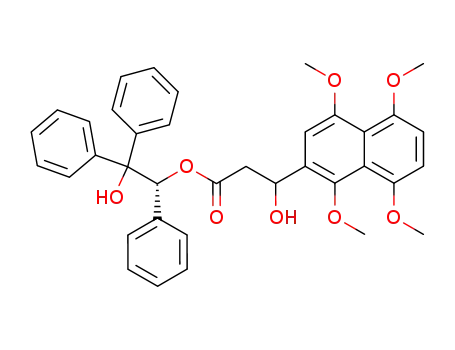 Molecular Structure of 135504-88-0 ((1'R)-3-Hydroxy-3-(1,4,5,8-tetramethoxynaphthyl)propanoic Acid 2'-Hydroxy-1',2',2'-triphenylethyl Ester)