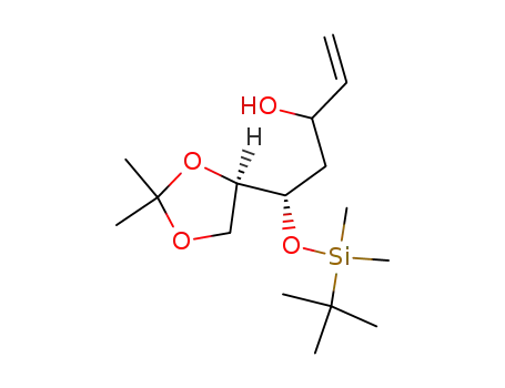 Molecular Structure of 866007-64-9 ((S)-5-(tert-Butyl-dimethyl-silanyloxy)-5-((R)-2,2-dimethyl-[1,3]dioxolan-4-yl)-pent-1-en-3-ol)