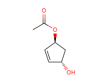 Molecular Structure of 60410-18-6 (4-Cyclopentene-1,3-diol, monoacetate, cis-)