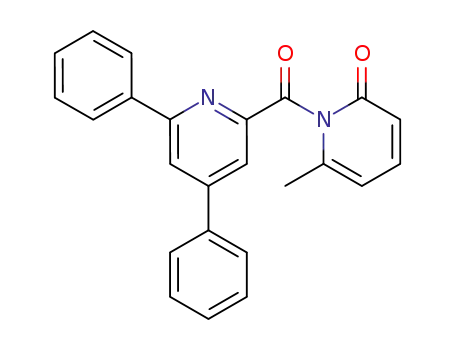 Molecular Structure of 89478-72-8 (2(1H)-Pyridinone, 1-[(4,6-diphenyl-2-pyridinyl)carbonyl]-6-methyl-)