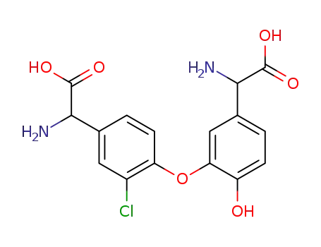 Molecular Structure of 155435-50-0 (Amino-{3-[4-(amino-carboxy-methyl)-2-chloro-phenoxy]-4-hydroxy-phenyl}-acetic acid)