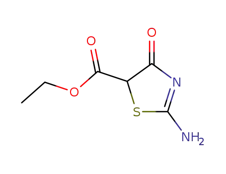 Molecular Structure of 5425-41-2 (5-Thiazolecarboxylicacid,2-amino-4,5-dihydro-4-oxo-,ethylester(9CI))