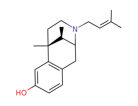 Molecular Structure of 21820-34-8 ((2alpha,6alpha,11R*)-(1)-1,2,3,4,5,6-Hexahydro-6,11-dimethyl-3-(3-methylbut-2-enyl)-2,6-methano-3-benzazocin-8-ol)