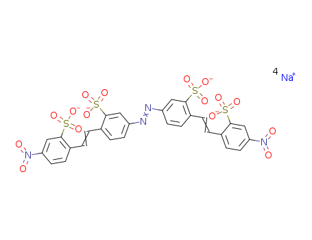 Tetrasodium 3,3-azobis(6-(2-(4-nitro-2-sulphonatophenyl)vinyl)benzenesulphonate)
