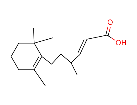 Molecular Structure of 148700-17-8 ((+/-)-4-methyl-6-(2,6,6-trimethyl-cyclohex-1-enyl)-hex-2<i>t</i>-enoic acid)