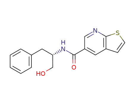Molecular Structure of 121612-73-5 ((S)-(-)-N-(thieno<2,3-b>pyridine-5-carbonyl)phenylalaninol)