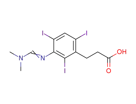 Molecular Structure of 5587-89-3 (3-[[(dimethylamino)methylene]amino]-3-(2,4,6-triiodophenyl)propionic acid)