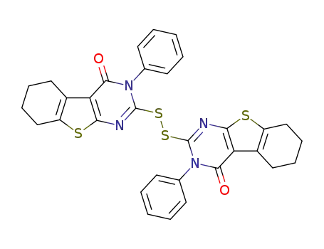 Molecular Structure of 101515-79-1 (bis(3-phenyl-4-oxo-3,4,5,6,7,8-hexahydrobenzo<b>thieno<2,3-d>pyrimidin-2-yl) disulfide)