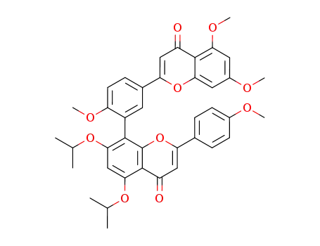 Molecular Structure of 135197-04-5 (8-[5-(5,7-Dimethoxy-4-oxo-4H-chromen-2-yl)-2-methoxy-phenyl]-5,7-diisopropoxy-2-(4-methoxy-phenyl)-chromen-4-one)