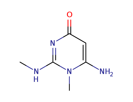 Molecular Structure of 111291-89-5 (4(1H)-Pyrimidinone, 6-amino-1-methyl-2-(methylamino)-)
