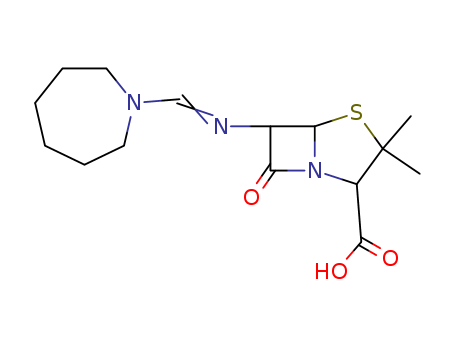 4-Thia-1-azabicyclo[3.2.0]heptane-2-carboxylicacid, 6-[[(hexahydro-1H-azepin-1-yl)methylene]amino]-3,3-dimethyl-7-oxo-,(2S,5R,6R)-